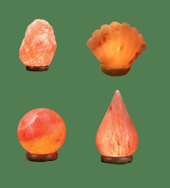 Himalayan Salt Lamps 1 Micro + 1 Sea Shell + 1 Sphere + 1 Tear Drop